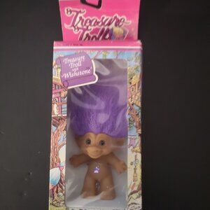 NIB Vintage Ace Novelty Treasure Troll with Belly Button Wishstone Purple
